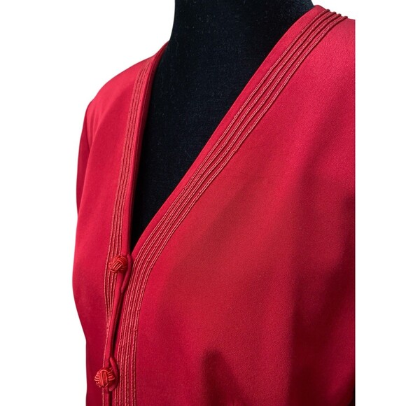 Vintage 80s Ann Taylor Silk Jacket Blazer Size 6 Red Lined Office Preppy - Picture 5 of 14